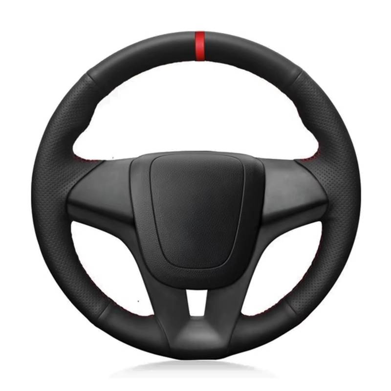 Lenkradschutz Autozubehör Für Chevrolet Für Cruze 2009-2014 Für Aveo 2011-2014 Für Orlando 2010 Autolenkradabdeckung Handgenäht(Red Thread) von BeiZhengbhD