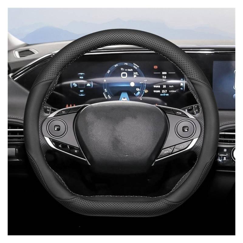 Lenkradschutz Autozubehör Für Dongfeng Für Aeolus Für Haohan Für Haoji 2022 2023 2024 37-38CM Geflochtene Lenkrad-Handstange Auto-Lenkradabdeckung(Black D-Type) von BeiZhengbhD