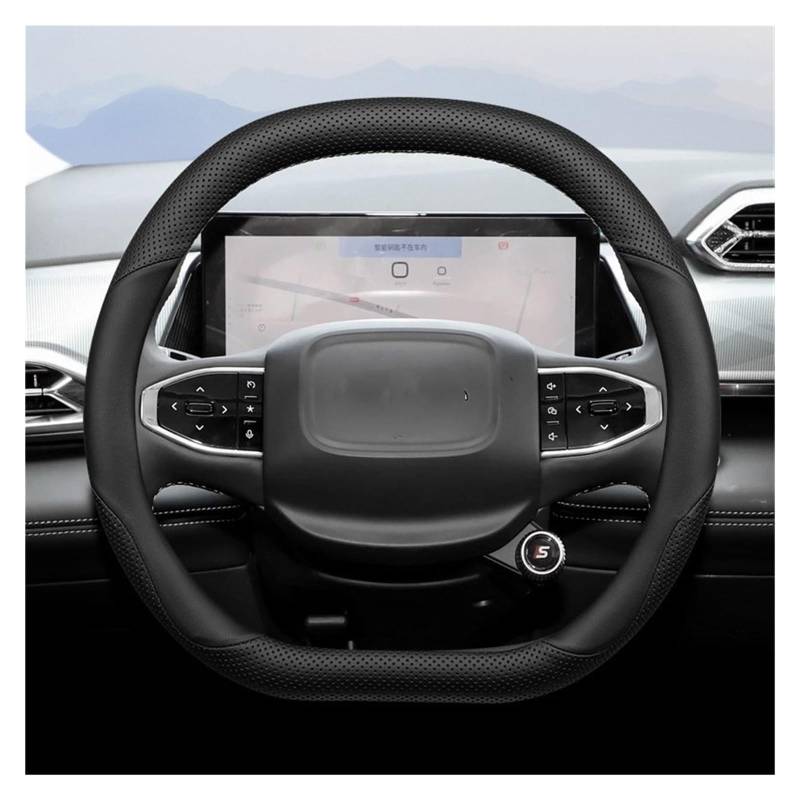 Lenkradschutz Autozubehör Für Dongfeng Für Aeolus Für Haohan Für Haoji 2022 2023 2024 37-38CM Geflochtene Lenkrad-Handstange Auto-Lenkradabdeckung(Black Double D) von BeiZhengbhD
