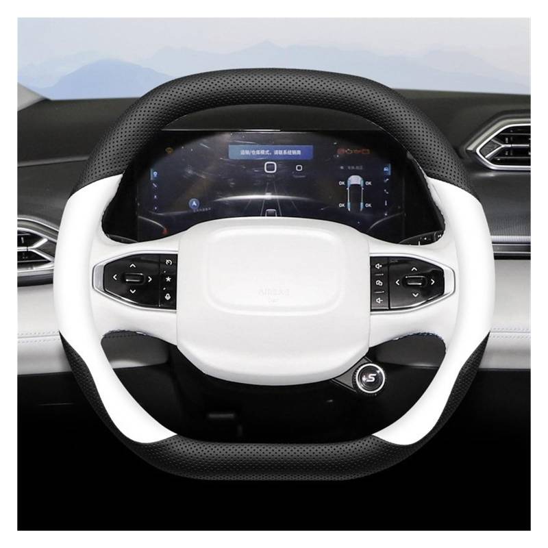 Lenkradschutz Autozubehör Für Dongfeng Für Aeolus Für Haohan Für Haoji 2022 2023 2024 37-38CM Geflochtene Lenkrad-Handstange Auto-Lenkradabdeckung(Blackwhite Double D) von BeiZhengbhD