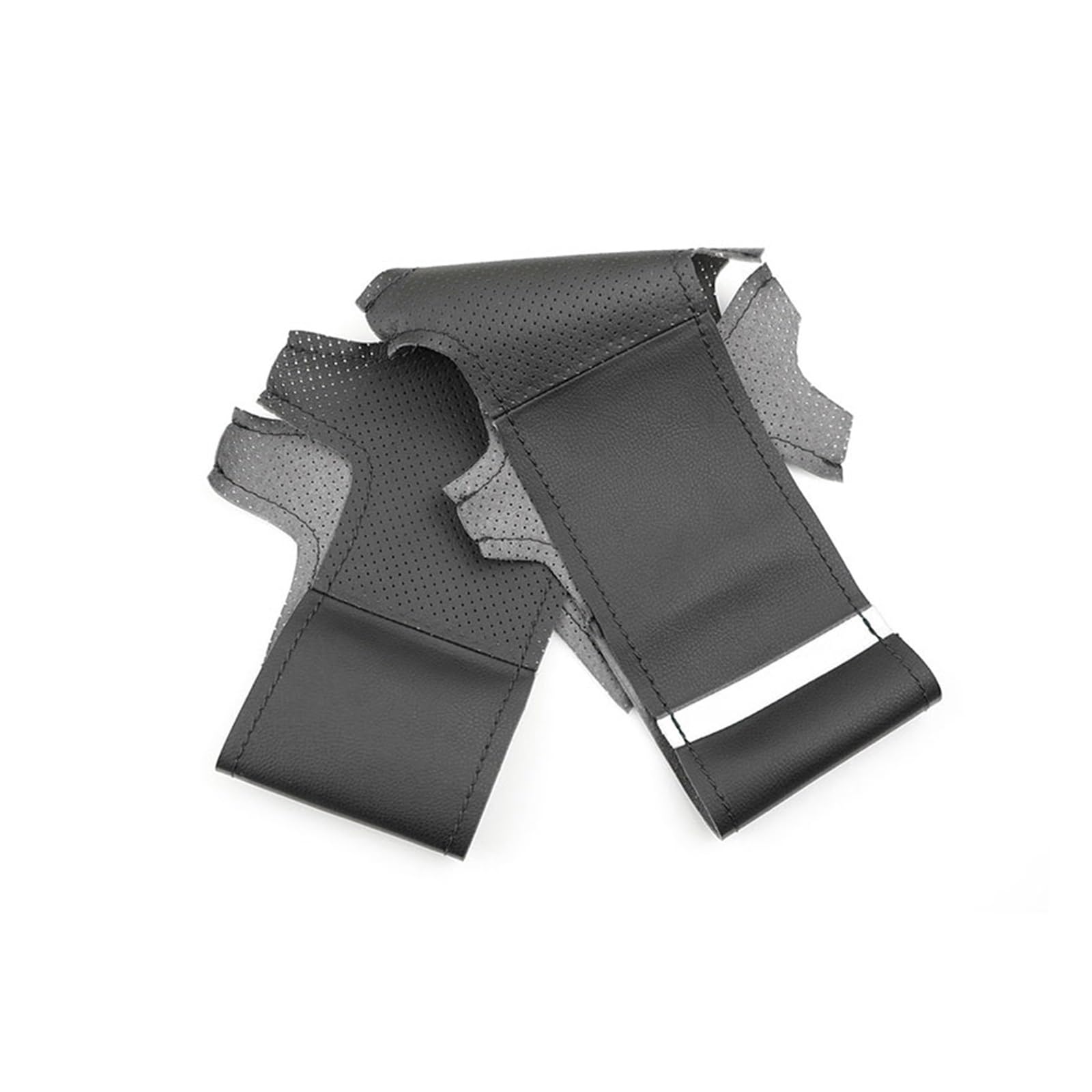 Lenkradschutz Autozubehör Für Fit Für Jazz Für City 2009 2010 2011 2012 2013 Für Insight 2010-2014 Auto-Lenkradabdeckung Handgeflochtener Perforierter Lederbesatz(Black line-White) von BeiZhengbhD