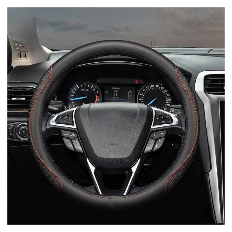Lenkradschutz Autozubehör Für Ford Für Mondeo Für Fusion Für Evos 2022 2023 2024 Autolenkradabdeckung Geflecht Auf Lenkradhandstange(Red line O-Type) von BeiZhengbhD