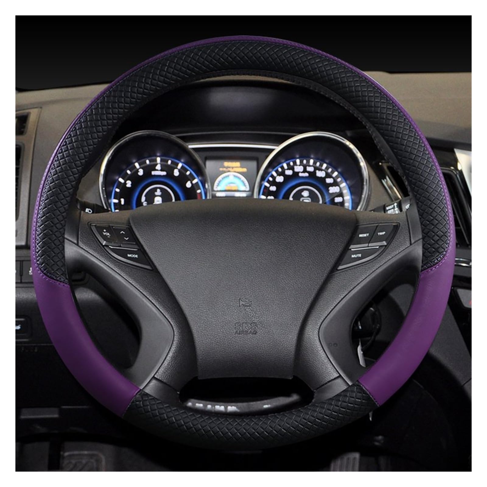 Lenkradschutz Autozubehör Für Hyundai Für Palisade Für Solaris Für Veloster Für Ix35 2018 2019 2020 2021 Autolenkradabdeckung Leder(Purple) von BeiZhengbhD