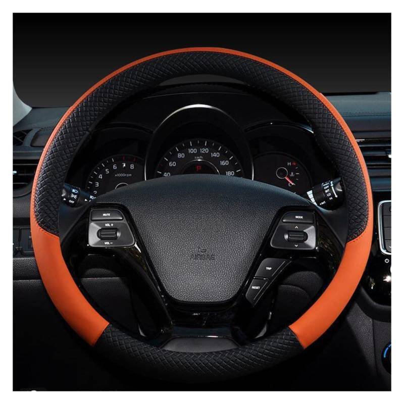 Lenkradschutz Autozubehör Für Kia Für Picanto Für Morning Auto Lenkradbezug Lenkrad Braid Leder Autozubehör Innenausstattung(Orange) von BeiZhengbhD