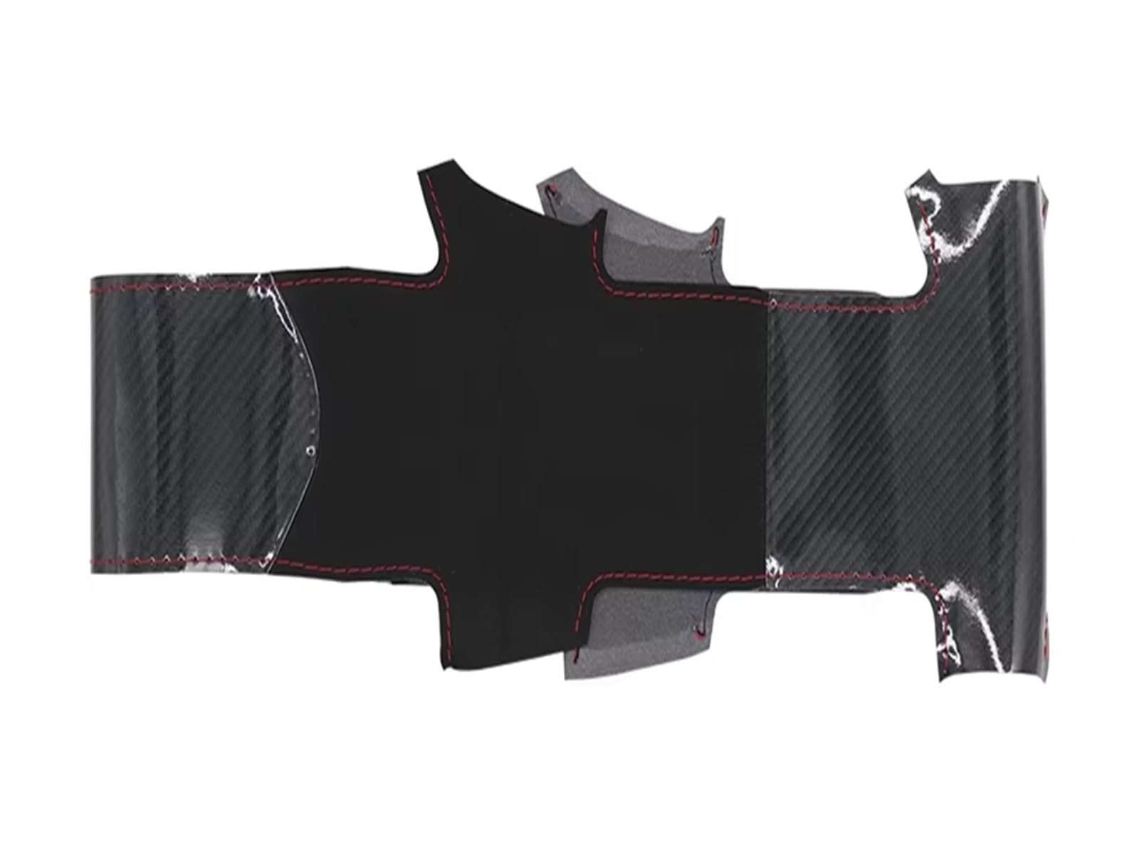 Lenkradschutz Autozubehör Für Nissan Für GTR Für GT-R Für Nismo 2008 2009 2010 2011 2012 2013-2016 Handgenähte Schwarze Wildleder-PU-Carbonfaser-Lenkradabdeckung(Gray Thread) von BeiZhengbhD