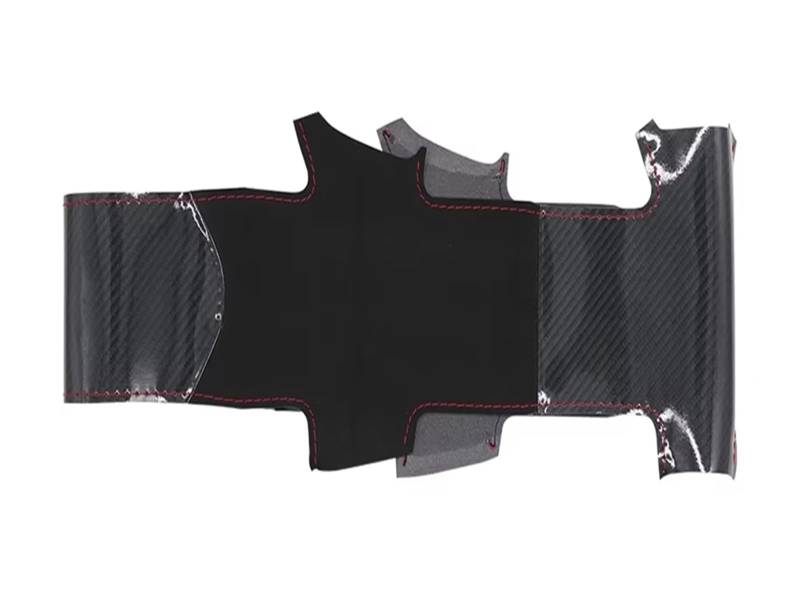 Lenkradschutz Autozubehör Für Nissan Für GTR Für GT-R Für Nismo 2008 2009 2010 2011 2012 2013-2016 Handgenähte Schwarze Wildleder-PU-Carbonfaser-Lenkradabdeckung(Gray Thread) von BeiZhengbhD