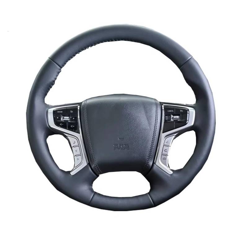Lenkradschutz Autozubehör Für Pajero Für Sport Für Montero 2015 2016 2017 2018 2019 2020 2021 2022 Geflochtenes Lenkrad Handnähen Autolenkradabdeckung(Brown Thread) von BeiZhengbhD