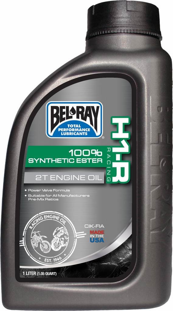 Flasche Motoröl 1L Bel-Ray 2T H1-R Racing 100% Synthetic Ester von Bel-Ray