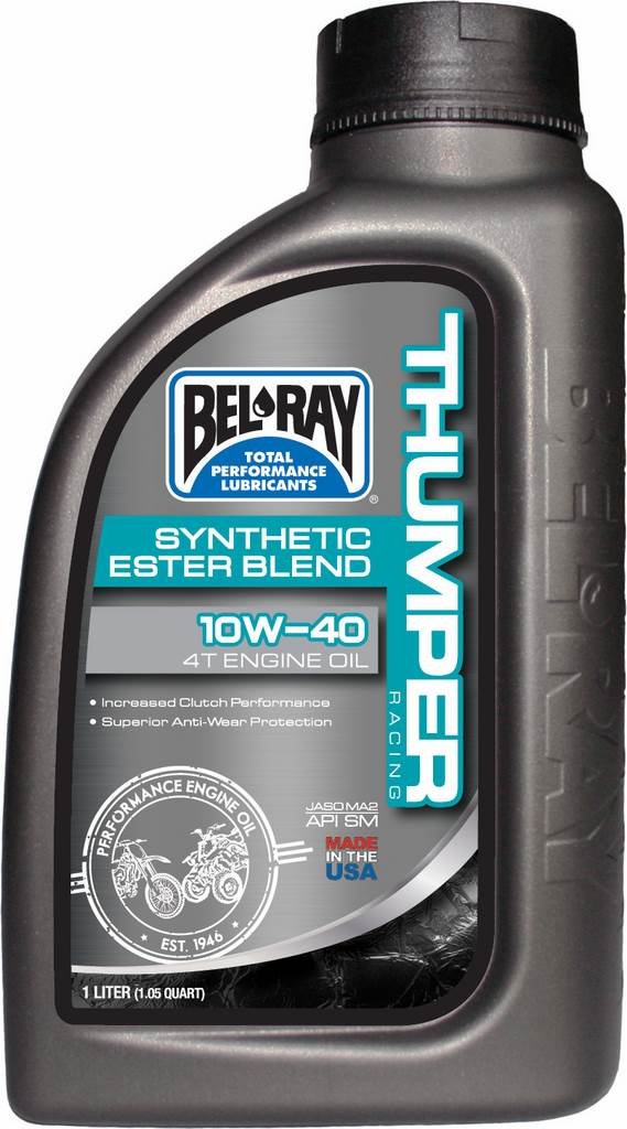 Flasche Motoröl 1L Bel-Ray 4T Thumper Racing Syn Ester Blend 10W-40 von Bel-Ray