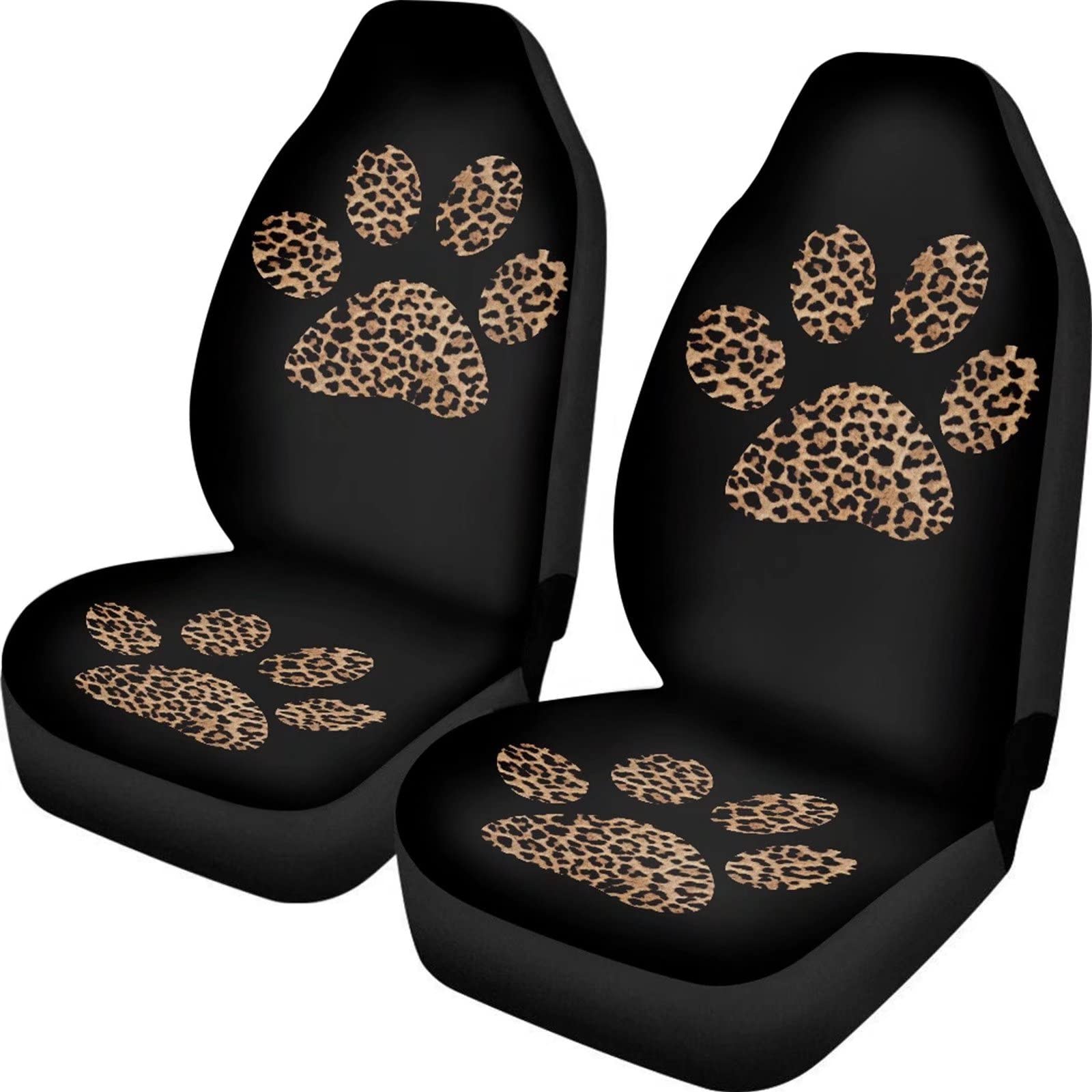 Belidome Autositzbezüge für Hundepfoten, komplettes Set, 2 Stück, Autositzschoner Leopardenmuster, Dekoration von Belidome