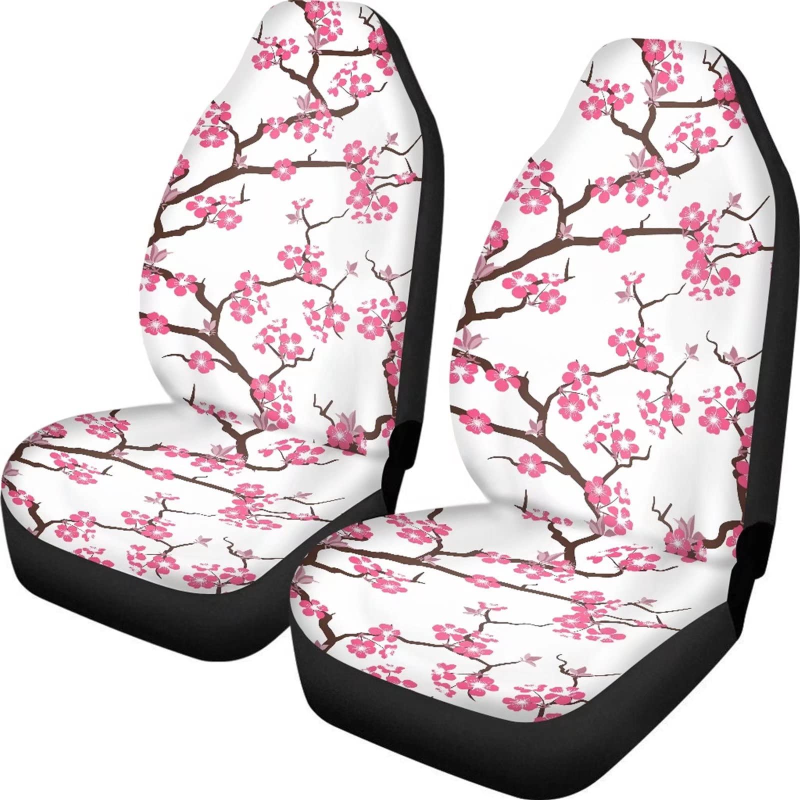 Belidome Cherry Blossoms Autositzbezüge für Damen Herren Universal Auto Vordersitz Dekoration von Belidome