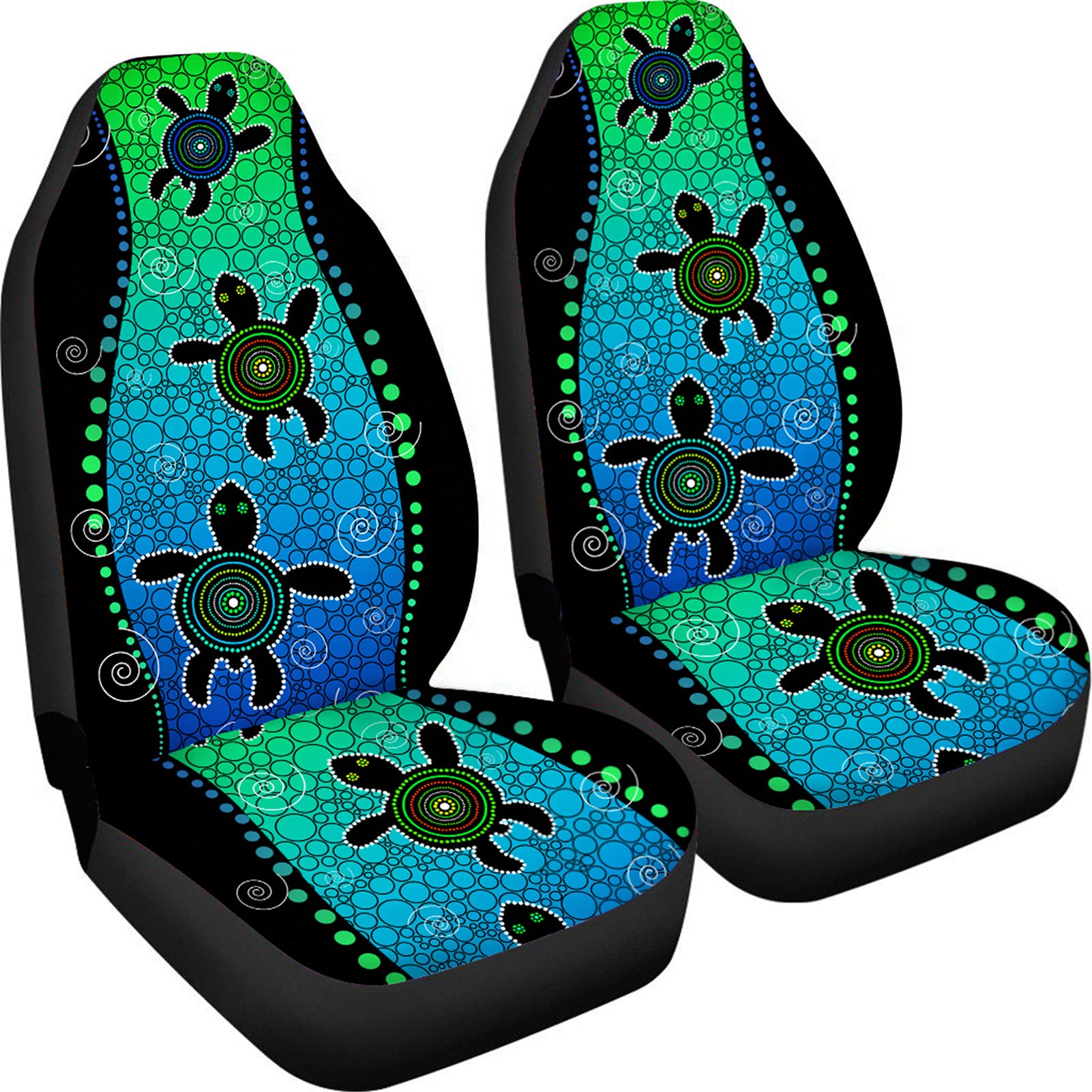 Belidome Boho-Schildkröten-Autositzbezüge für Damen und Herren, universelles Auto-Dekor, Schutz für Zubehör von Belidome