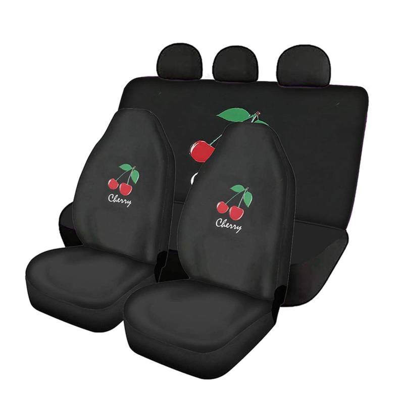 Belidome Cherry Black Autositzbezüge für Damen und Herren, universell, dünn, Stretch, Auto-Dekor, passend für die meisten SUVs und Lieferwagen von Belidome