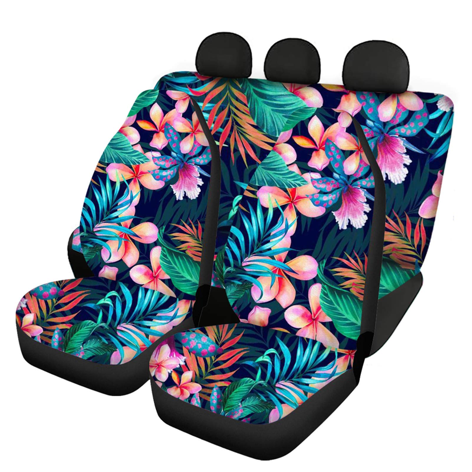 Belidome Hawaiian Hibiscus Sitzbezüge für Auto Frauen Stretch rutschfest für Frauen Universal Auto Zubehör Dekor von Belidome