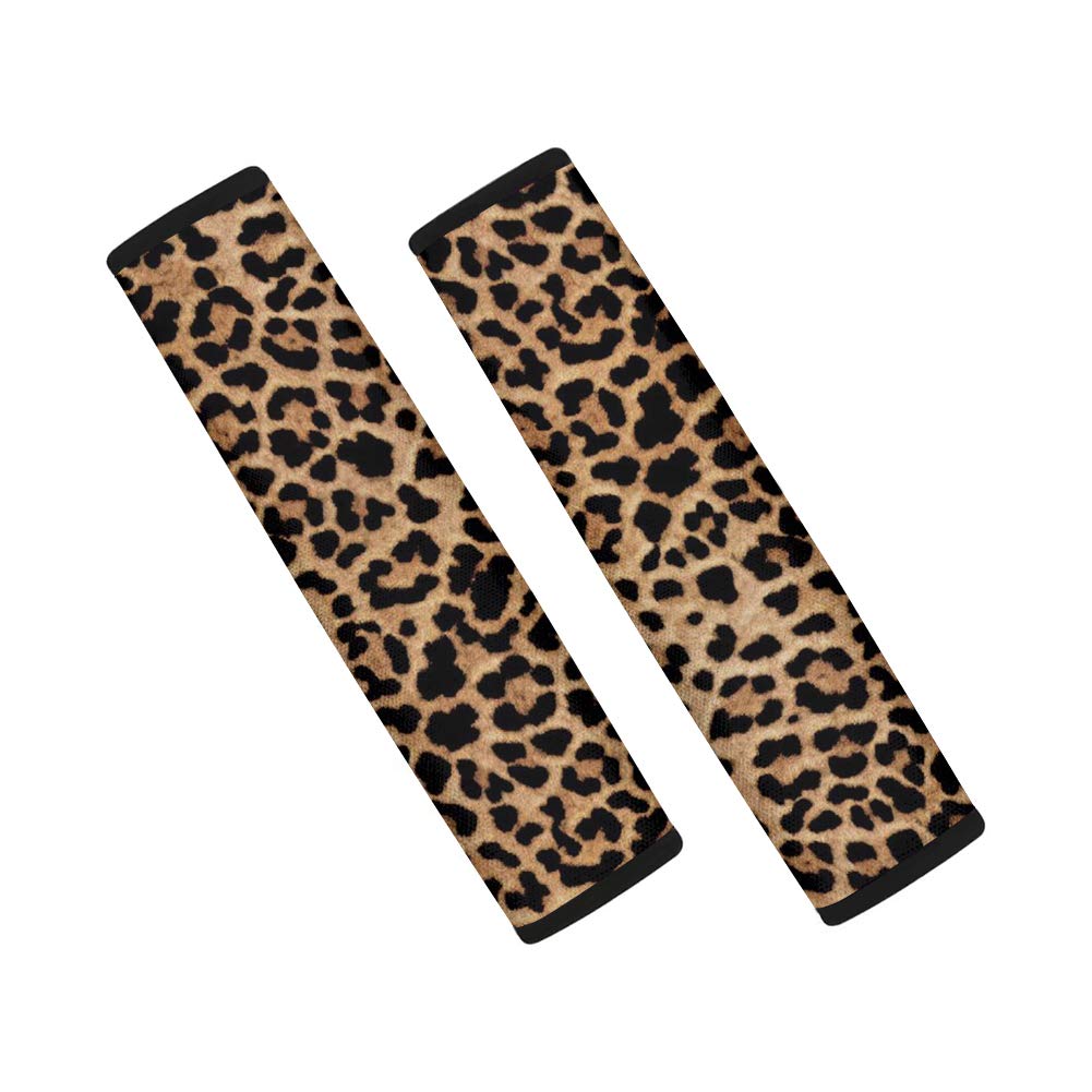 Belidome Leopard Sicherheitsgurt-Bezüge für Autozubehör, schützt die Haut vor Reibung, weich, verstellbar, rutschfest von Belidome