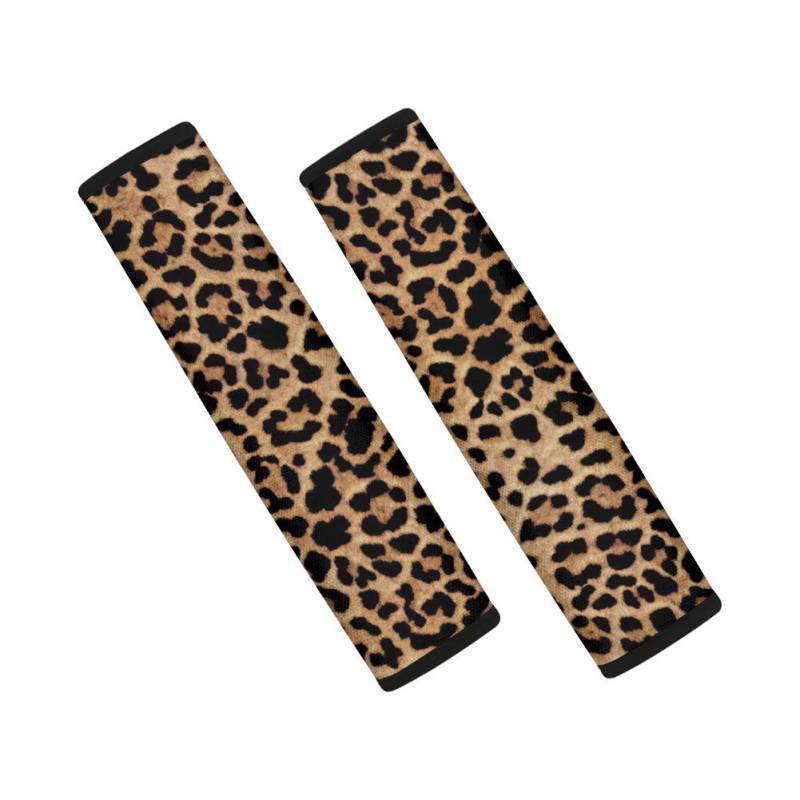 Belidome Leopard Sicherheitsgurt-Bezüge für Autozubehör, schützt die Haut vor Reibung, weich, verstellbar, rutschfest von Belidome