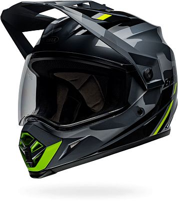 Bell MX-9 Adventure MIPS Alpine Camo, Endurohelm - Schwarz/Grau/Neon-Gelb - XL von Bell
