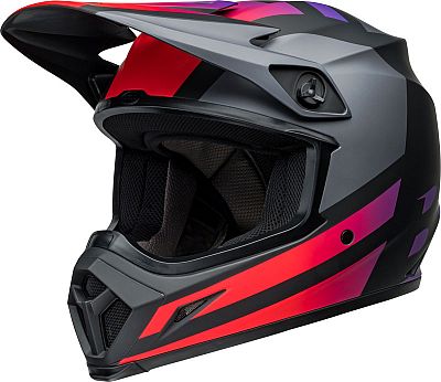 Bell MX-9 MIPS Alter Ego, Motocrosshelm - Matt Schwarz/Grau/Rot/Lila - M von Bell