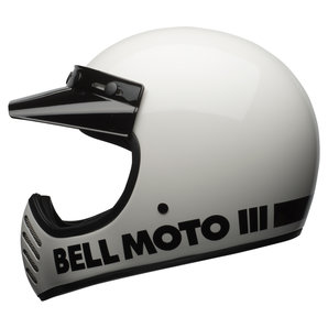Bell Moto-3 Classic White Crosshelm Weiss von Bell
