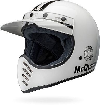 Bell Moto-3 Steve McQueen, Crosshelm - Weiß/Schwarz - L von Bell
