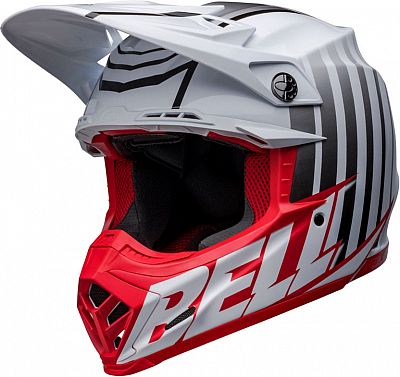 Bell Moto-9S Flex Sprint, Crosshelm - Matt-Weiß/Rot/Grau - S von Bell