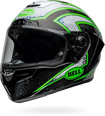 Bell Race Star DLX Flex Xenon, Integralhelm - Schwarz/Weiß/Grün - L von Bell