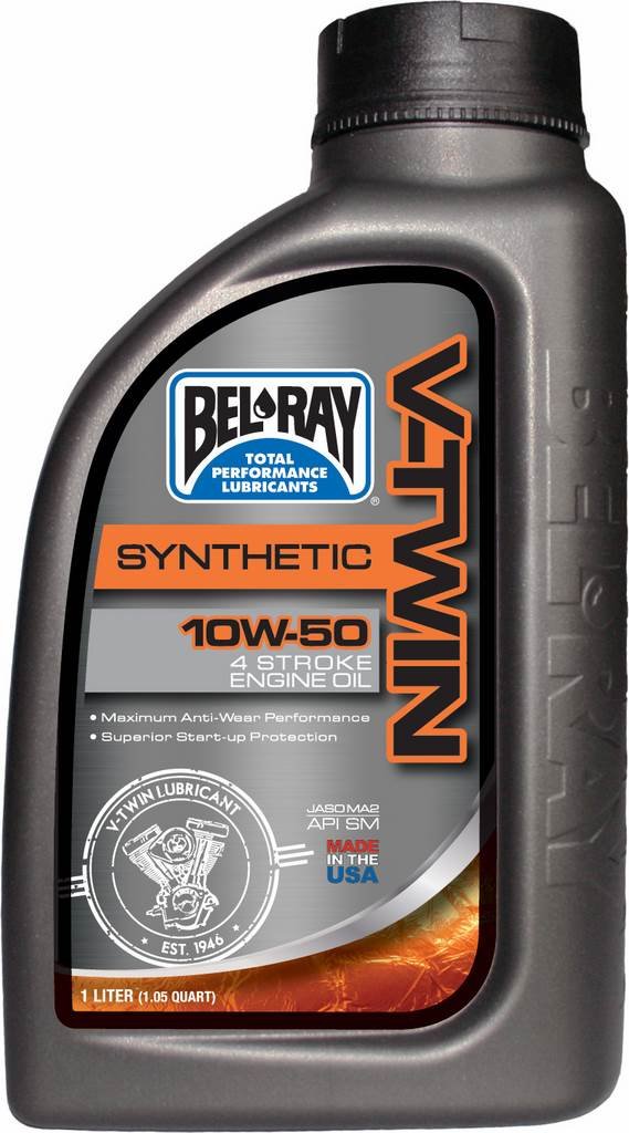 Flasche Motoröl 1L Bel-Ray 4T V Twin V-Twin Synthetic 10W50 von Bel-Ray