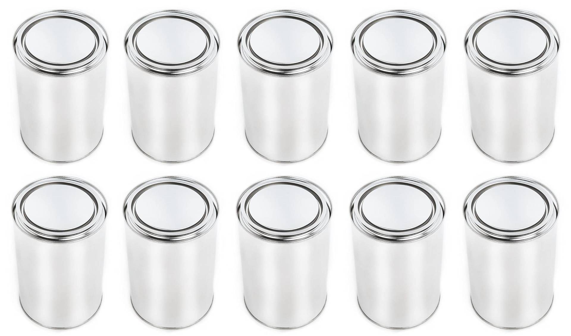 BenBow Weißblechdose 10x 1000 ml mit Eindrückdeckel - luftdicht, undurchsichtig, leer, rund - Aufbewahrungsbehälter BenBow Weißblechdose 10x 1000 ml mit Eindrückdeckel - luftdicht, undurchsichtig, leer, rund - Aufbewahrungsbehälter von BenBow