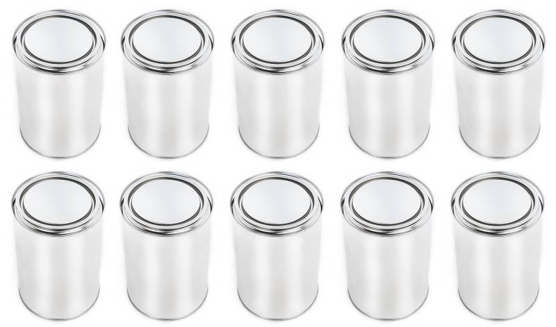 BenBow Weißblechdose 10x 1000 ml mit Eindrückdeckel - luftdicht, undurchsichtig, leer, rund - Aufbewahrungsbehälter von BenBow