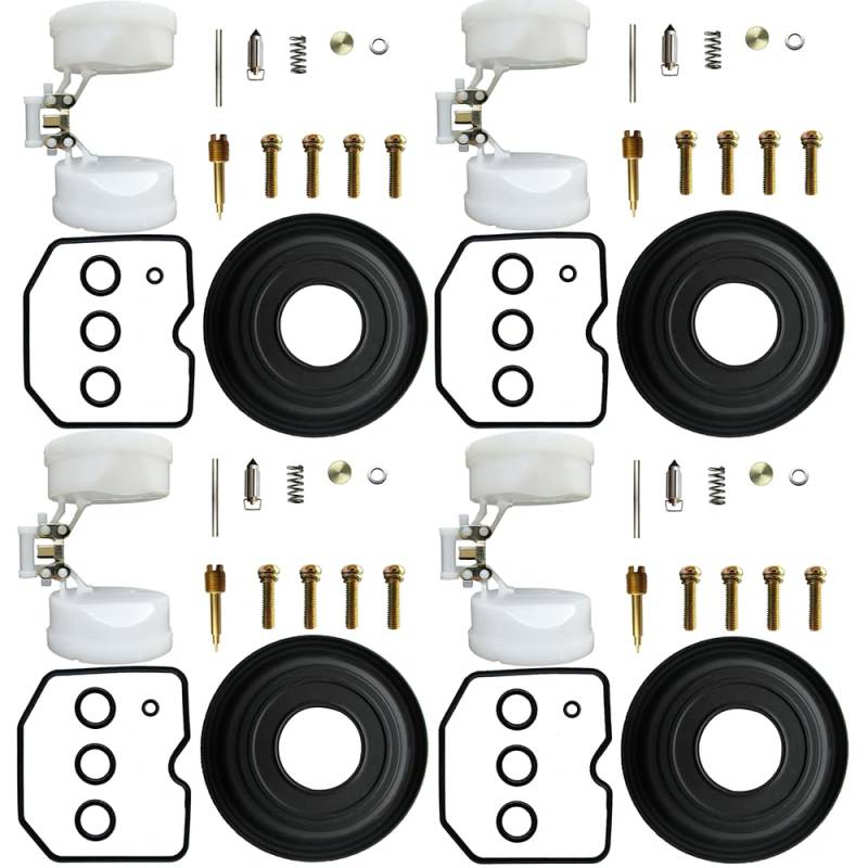 BenTsD Kompatibel mit 4er-Pack Vergaser-Reparatursatz Membranschwimmer verwendet bei Suzuki Bandit 600 GSF600S 1996-2003, Vergaser-Umbausatz von BenTsD