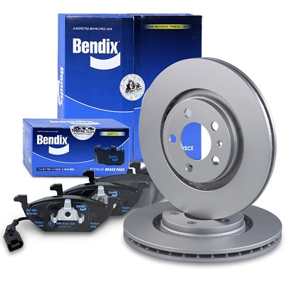 Bendix Bremsscheiben +Bremsbeläge vorne für Audi, Seat, Skoda, VW von Bendix