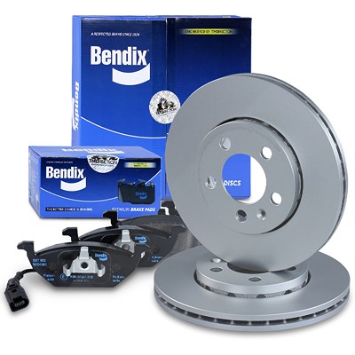 Bendix Bremsscheiben +Bremsbeläge vorne für Audi, Seat, Skoda, VW von Bendix