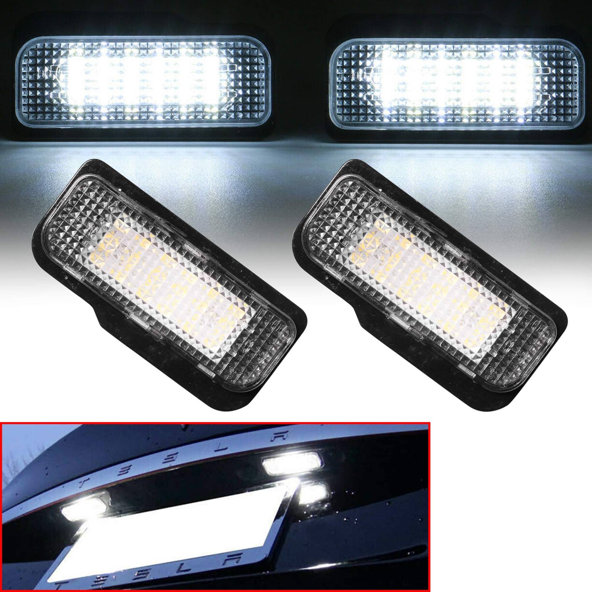 Beneges 2 Stücke Fehlerfrei Xenon Weiß LED Kennzeichenleuchte Kompatibel mit 2002-2011 MBZ C E CLS SLK Klasse W203 W211 W219 R171, 2012-2016 Tesla Model S 2038200256, 600770000A Beneges 2 Stücke Fehlerfrei Xenon Weiß LED Kennzeichenleuchte Kompatibel mit 2002-2011 MBZ C E CLS SLK Klasse W203 W211 W219 R171, 2012-2016 Tesla Model S 2038200256, 600770000A von Beneges