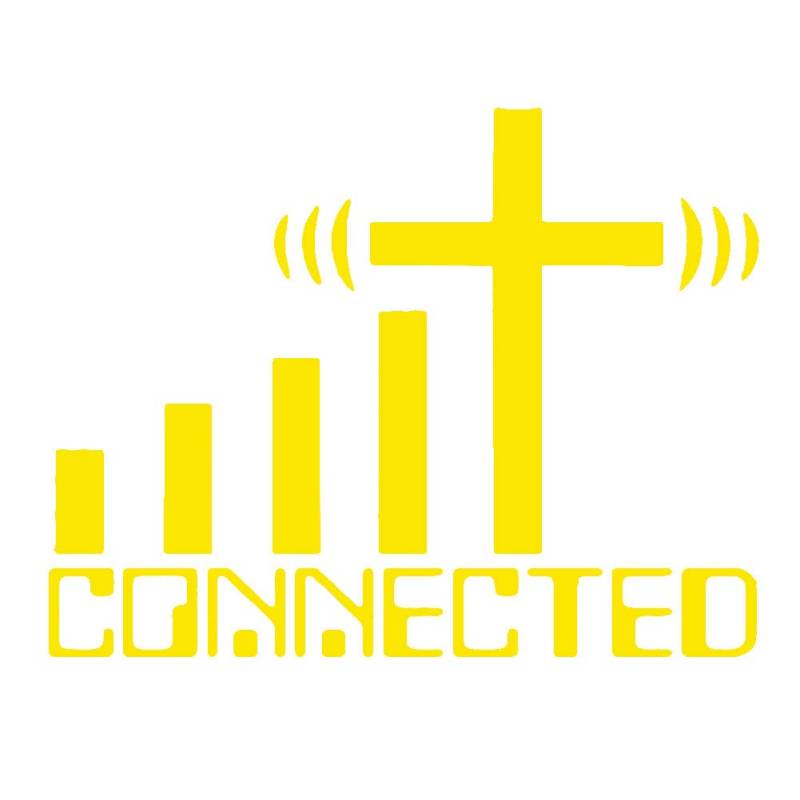 Benoon Reflektierender Aufkleber für das Auto, Motiv: verbundenes Kreuz, WiFi, christliches Muster, Gelb von Benoon