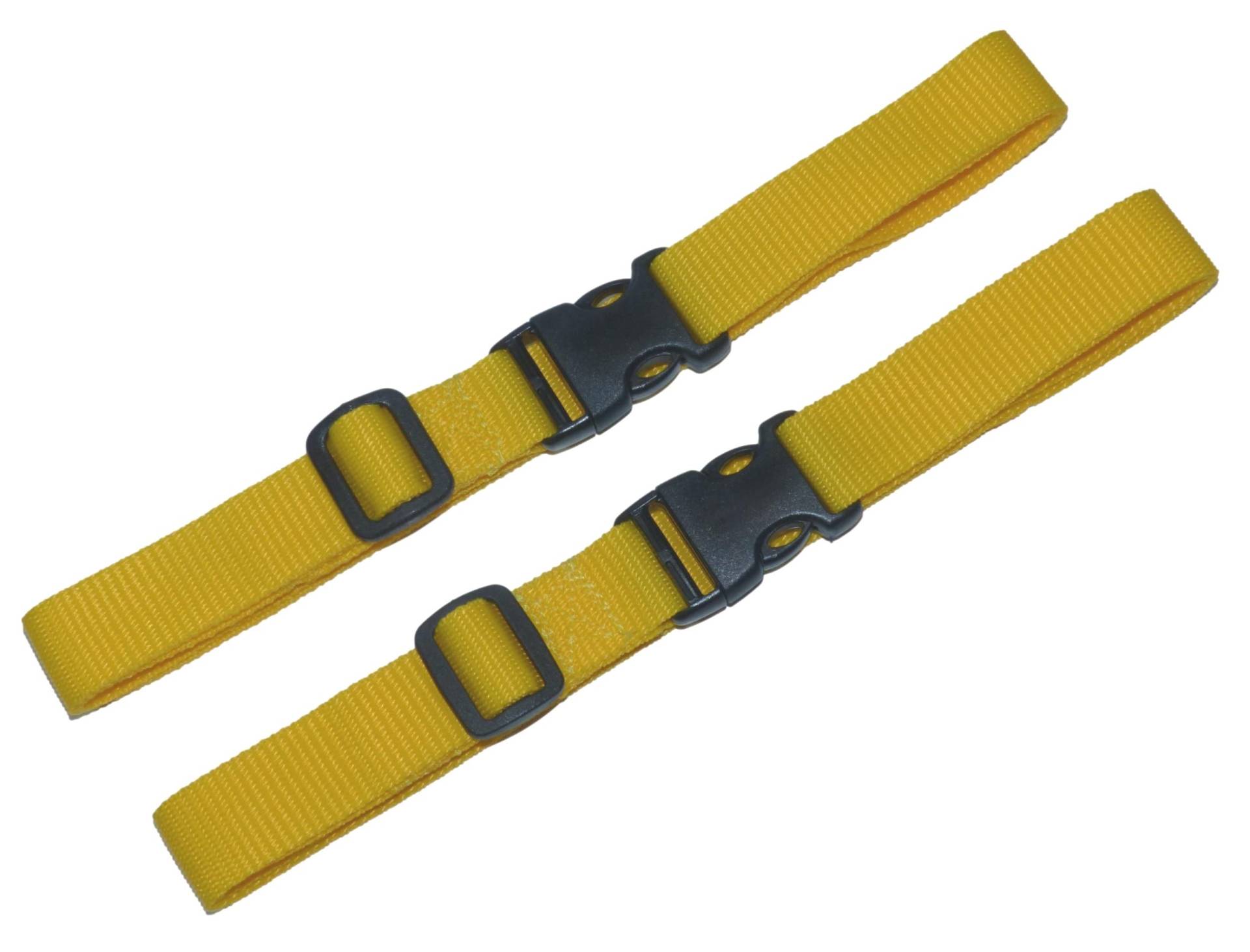 25 mm Gurtband mit Schnellverschluss und längenverstellbaren Schnallen (2 Stück) (Gelb, 1 Meter) von Benristraps