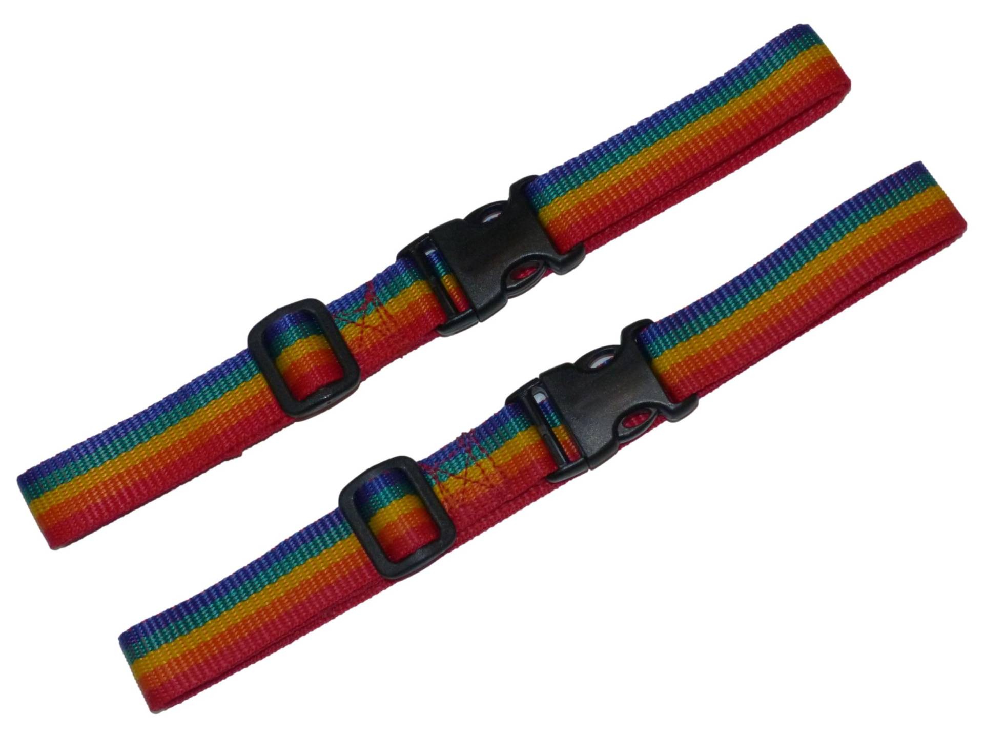 25 mm Gurtband mit Schnellverschluss und längenverstellbaren Schnallen (2 Stück) (Regenbogen, 1 Meter) von Benristraps