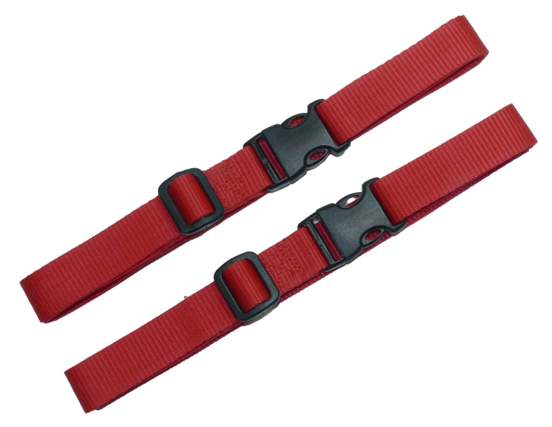 25 mm Gurtband mit Schnellverschluss und längenverstellbaren Schnallen (2 Stück) (Rot, 1 Meter) von Benristraps