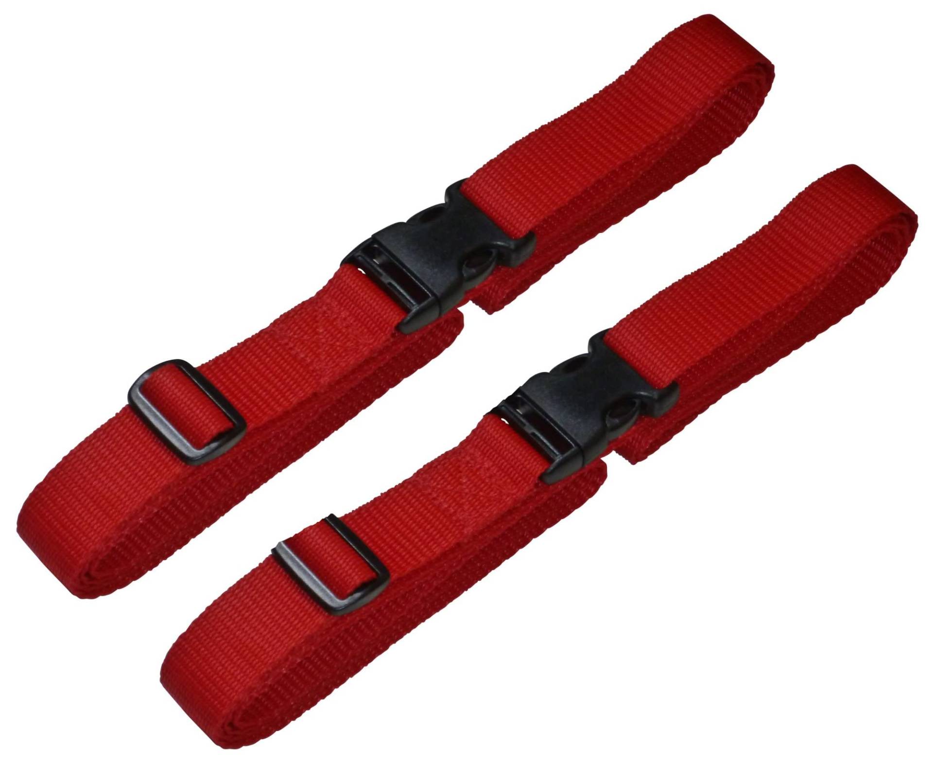 25 mm Gurtband mit Schnellverschluss und längenverstellbaren Schnallen (2 Stück) (Rot, 60cm) von Benristraps