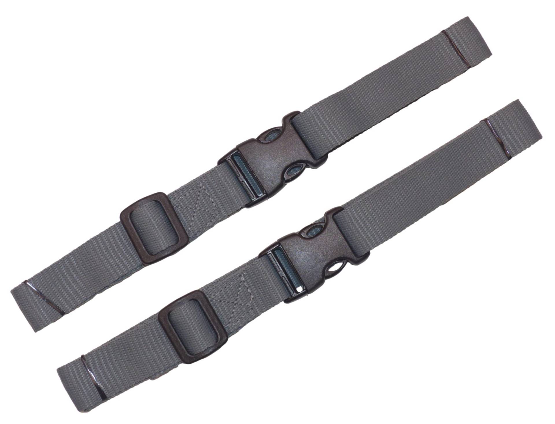 25 mm Gurtband mit Schnellverschluss und längenverstellbaren Schnallen (2 Stück) (grau, 2 Meter) von Benristraps
