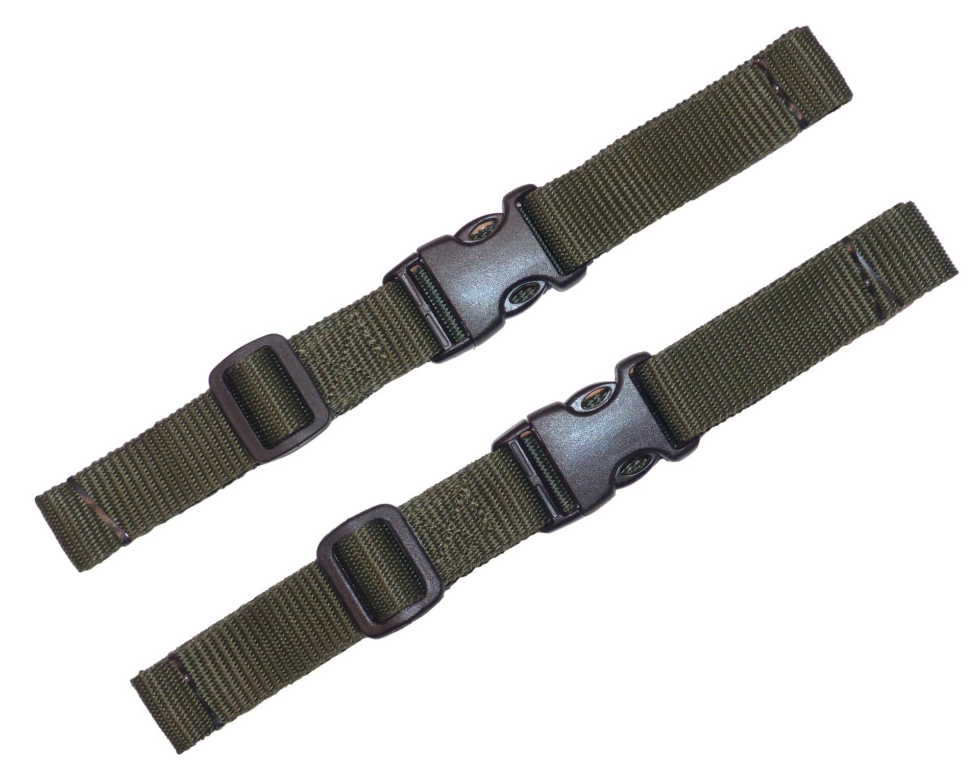 25 mm Gurtband mit Schnellverschluss und längenverstellbaren Schnallen (2 Stück) (olivgrün, 60cm) von Benristraps