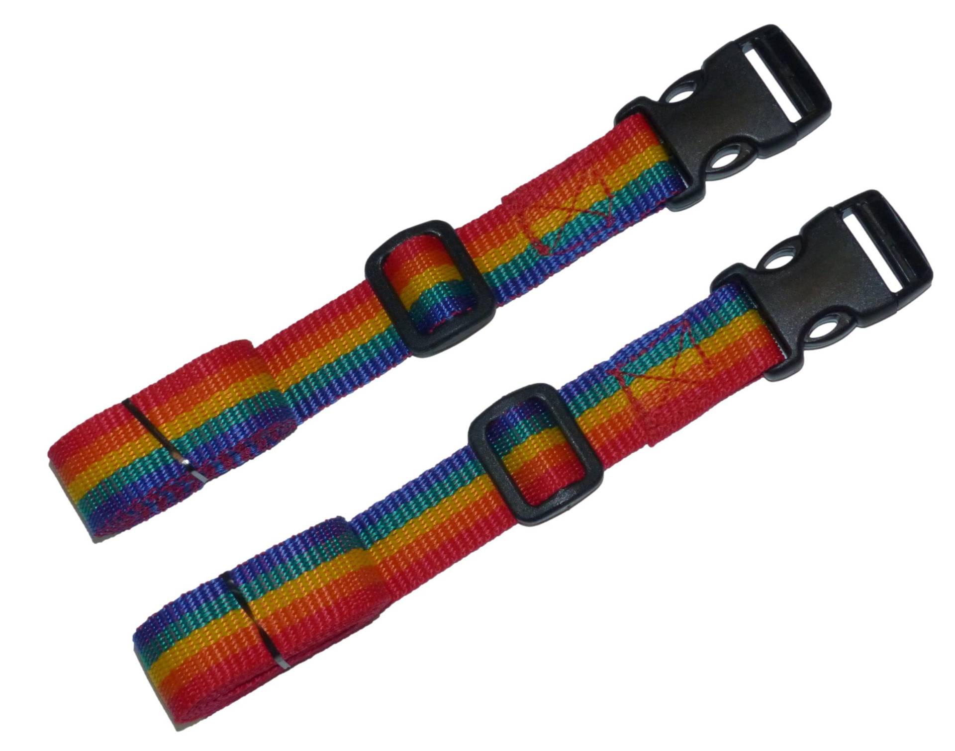 25 mm Gurtband mit seitlicher Verschlussschnalle (2 Stück) (Regenbogen, 1 Meter) von Benristraps