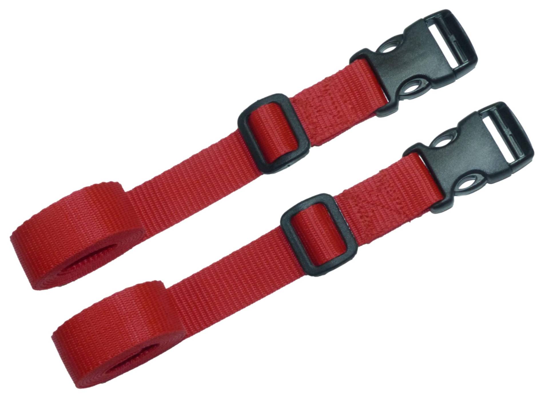 25 mm Gurtband mit seitlicher Verschlussschnalle (2 Stück) (Rot, 2 Meter) von Benristraps