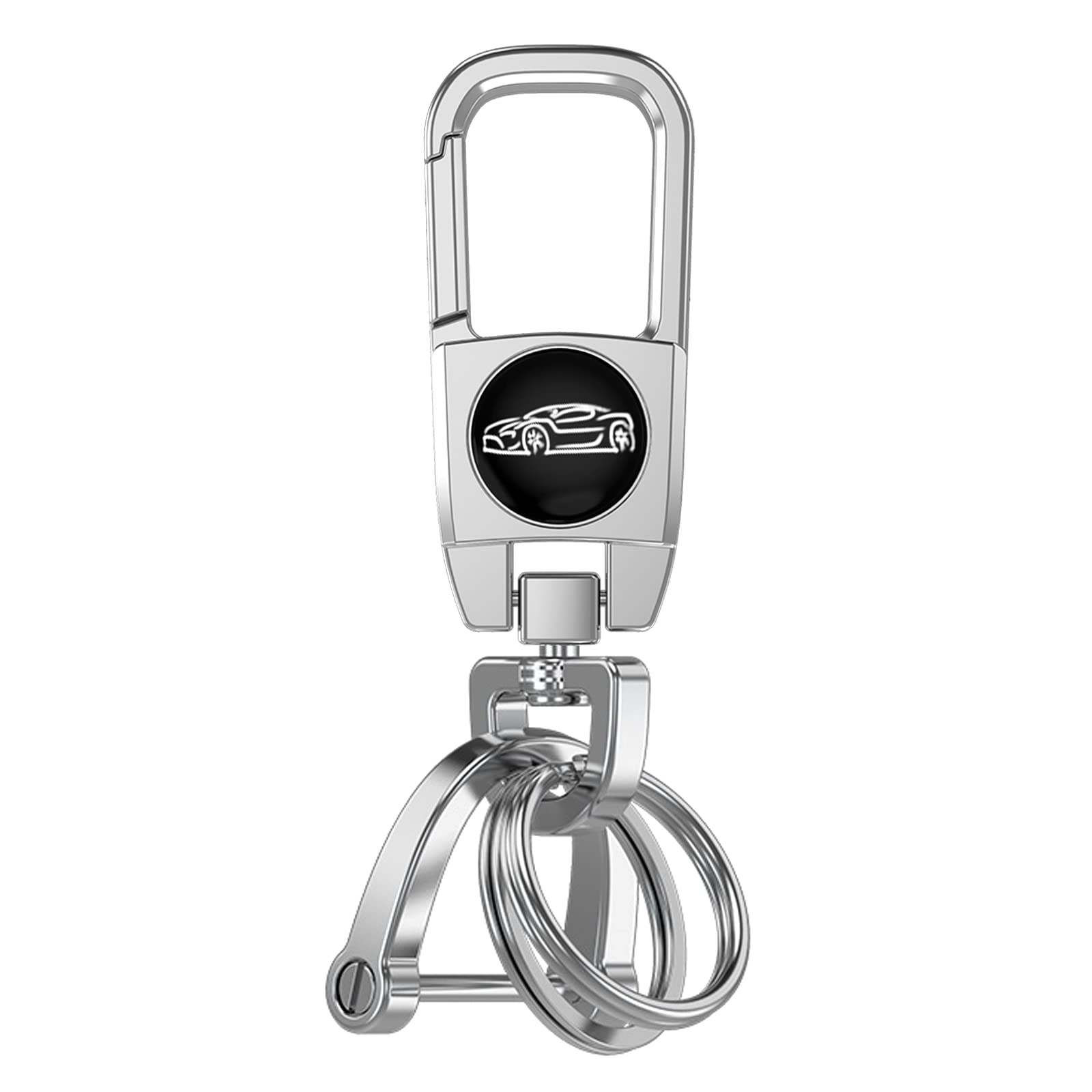 Benust Auto Schlüsselanhänger, Schlüsselkette mit Schlüsselring und Anti-Verlust-D-Ring, Metall Schlüsselanhänger für Auto Motorrad Fahrrad (Silber) von Benust