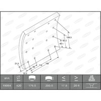 Bremsbackensatz, Trommelbremse BERAL KBL19063.0-1616 von Beral