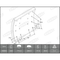 Bremsbackensatz, Trommelbremse BERAL KBL19063.1-1616 von Beral