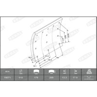 Bremsbackensatz, Trommelbremse BERAL KBL19071.0-1550 von Beral