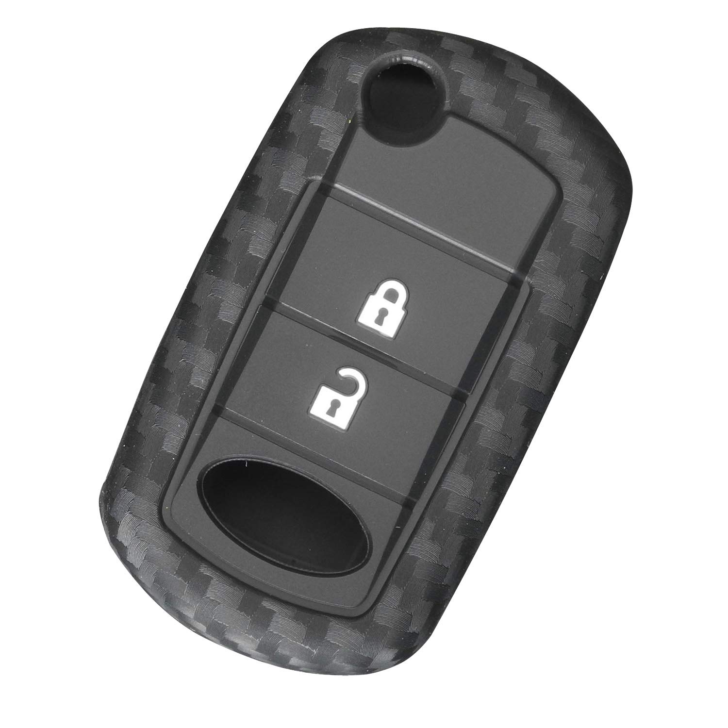 Schlüsselanhänger-Hülle, kompatibel mit Land Rover, Karbonfaser-Silikon, Autoschlüssel-Schutzhülle, kompatibel mit Land Rover, Range Rover Sport LR3, Discovery Protected 3 Tasten von Berfea