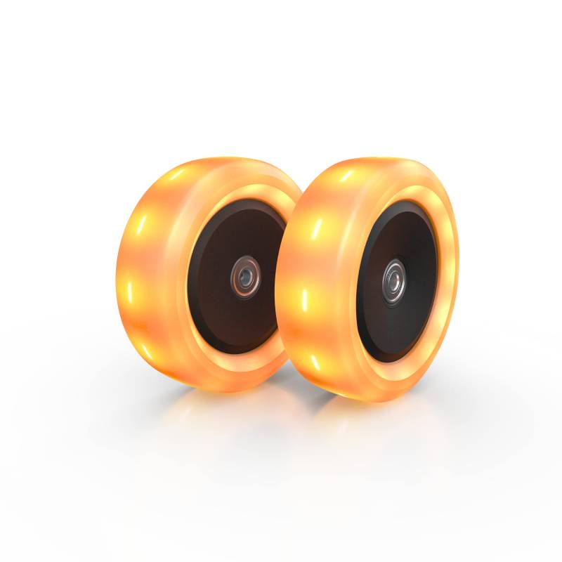 BERG NEXO WHEELS Lights Orange|Stylisches Design | NEXO Roller Zubehör | NEXO LED-Vorderräder für Sicherheit im Dunkeln | Langlebig & Umweltfreundlich | Ohne Batterie|Perfektes Geschenk für Kinder von Berg