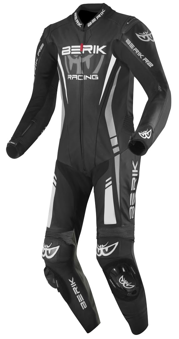 Berik Absolute GP 1-Teiler Motorrad Lederkombi, schwarz/weiß, 56 von Berik