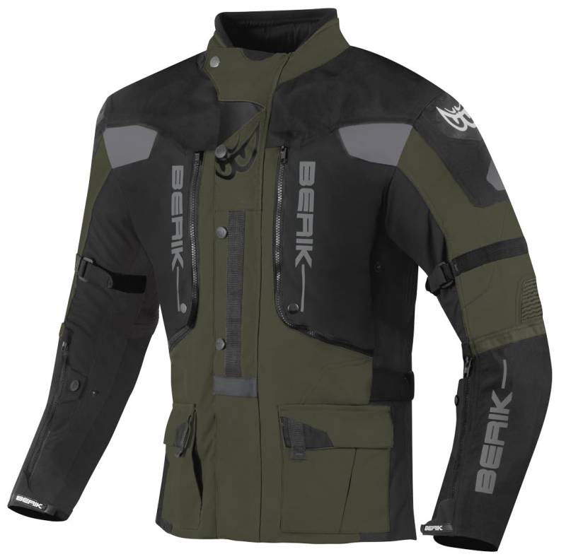 Berik Dakota wasserdichte 3in1 Motorrad Textiljacke, schwarz/grün, 50 von Berik